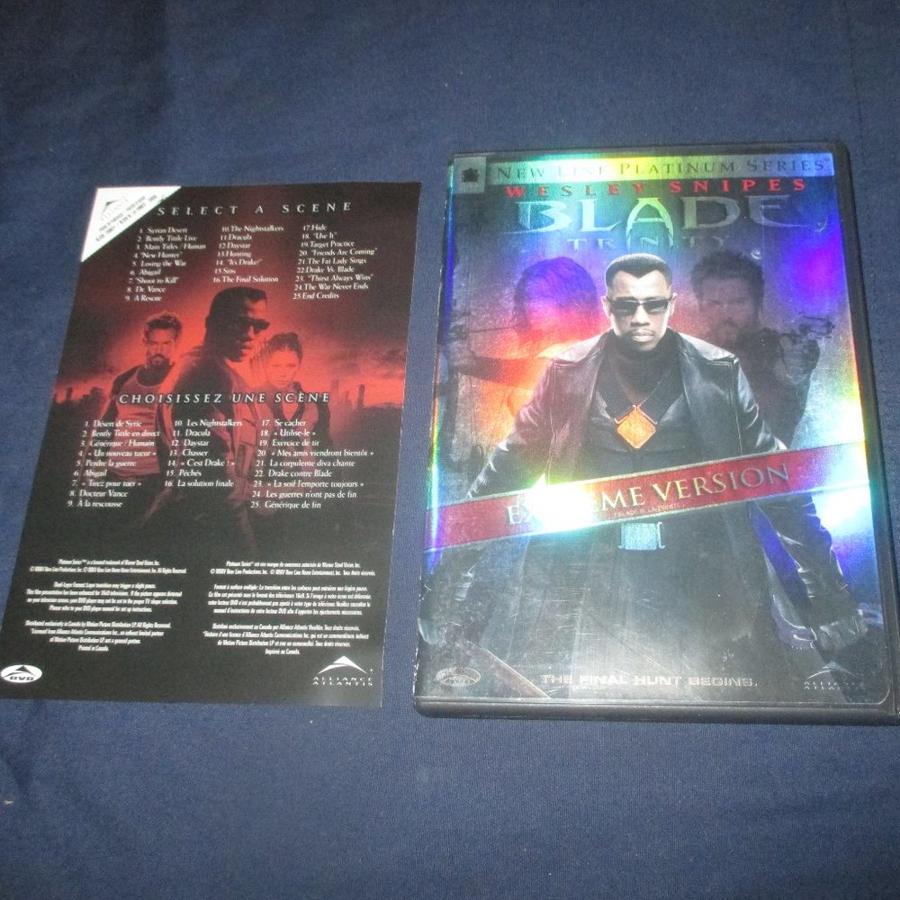 Blade: Trinity (DVD, 2005, Canadian, 2-Disc Extreme Version) Wesley Snipes